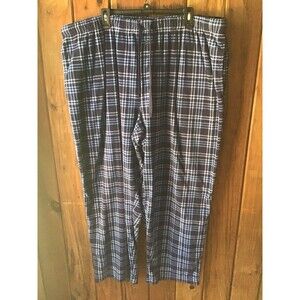 Saddlebred Drawstring Blue Plaid  Lounge Pajama Pants Men's 3X Fleece